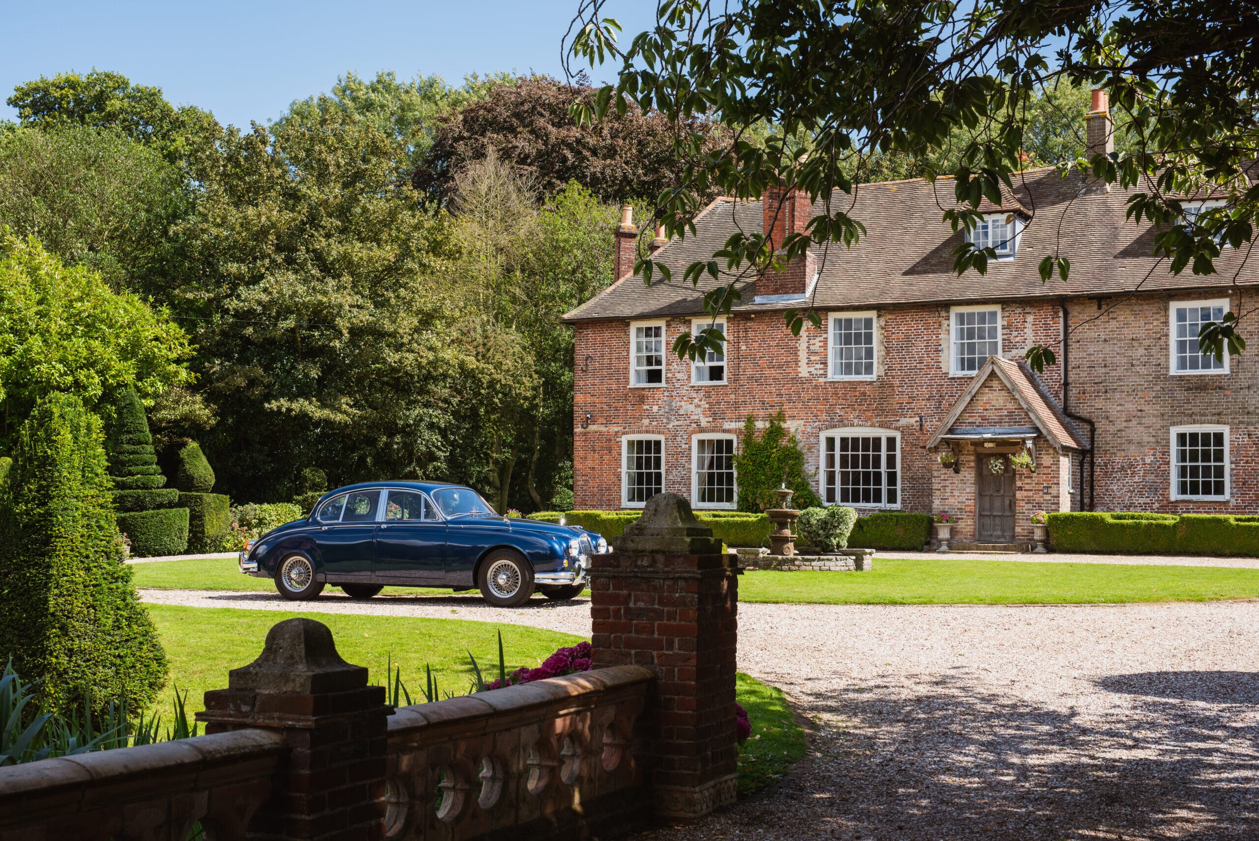 Wedding car outside Solton Manor house