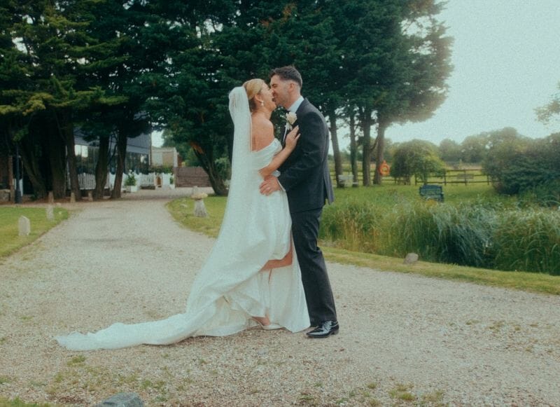 A couple enjoying a moment in front of the lens at Solton Manor in Kent, England