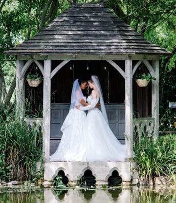 A couple at their wedding