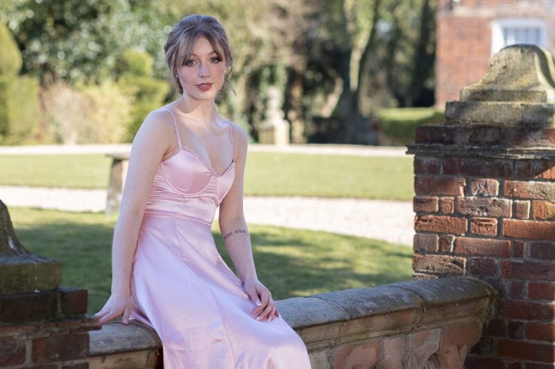 A bride all made up for her wedding at Solton Manor, Kent, England