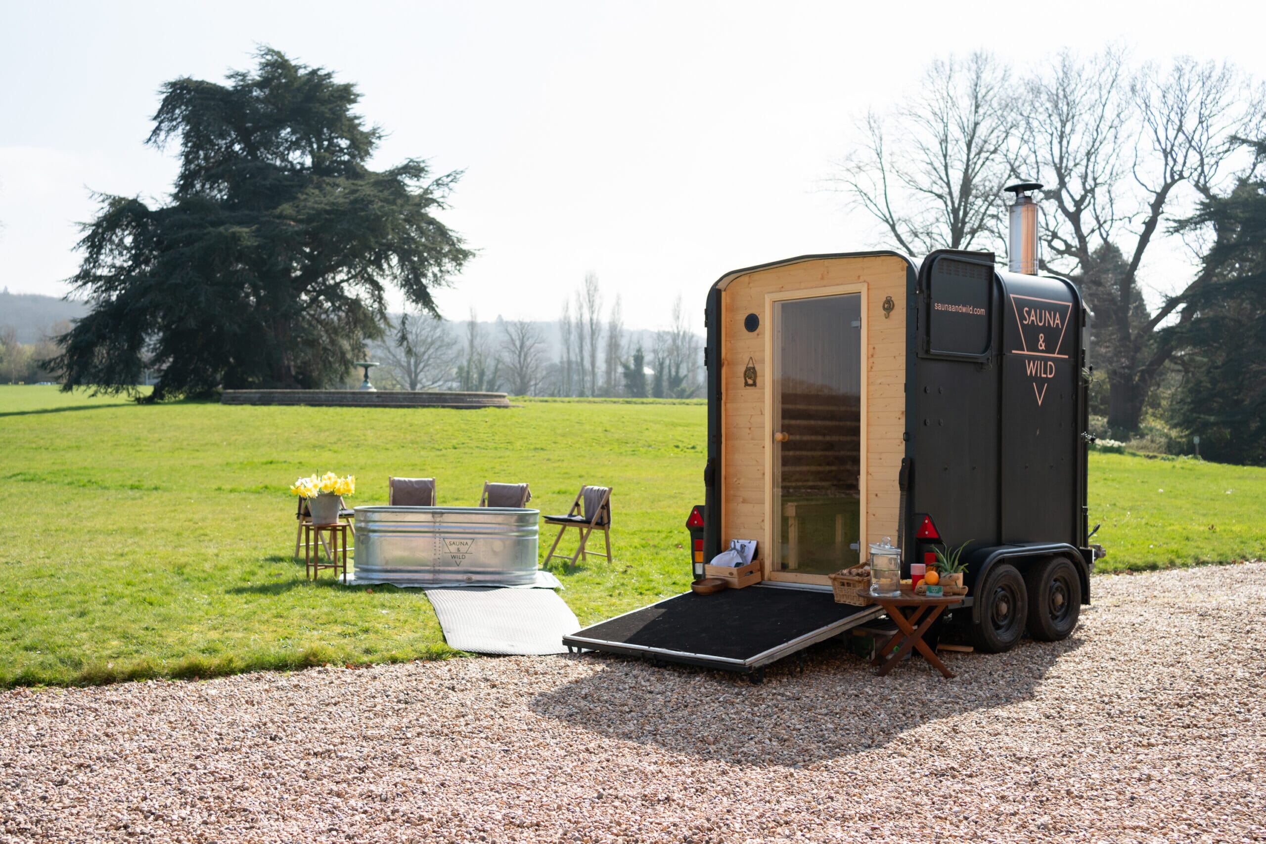 A mobile horsebox sauna perfect for your stay at Solton Manor, between Deal and Dover, Kent