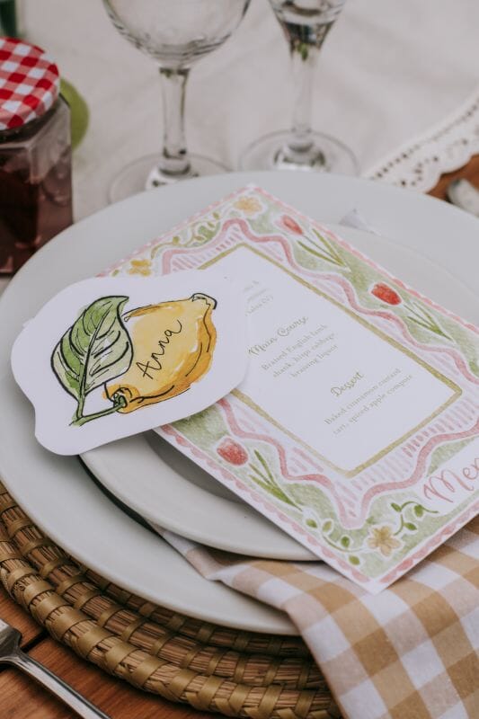 Fether.ink stationery at Solton Manor - perfect for an alfresco farm house vibe