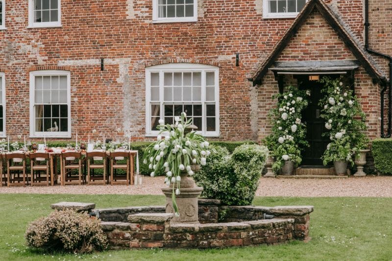 Solton Manor Farm House, near Canterbury decorated with all foraged foliage