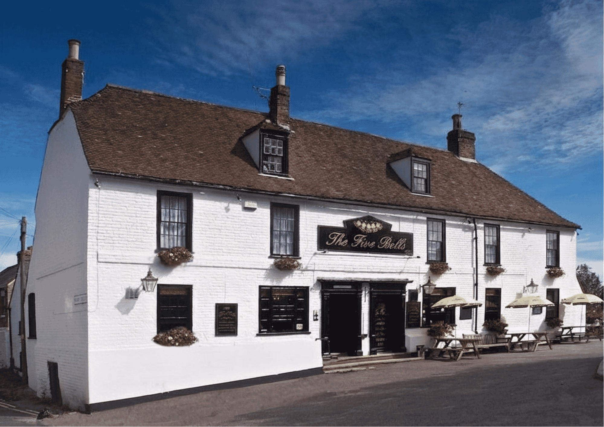 The Five Bells at Eastry, a traditional pub approximately a 10 to 15 minute drive from Solton Manor, depending on traffic, perfect for overnight stays and great food.