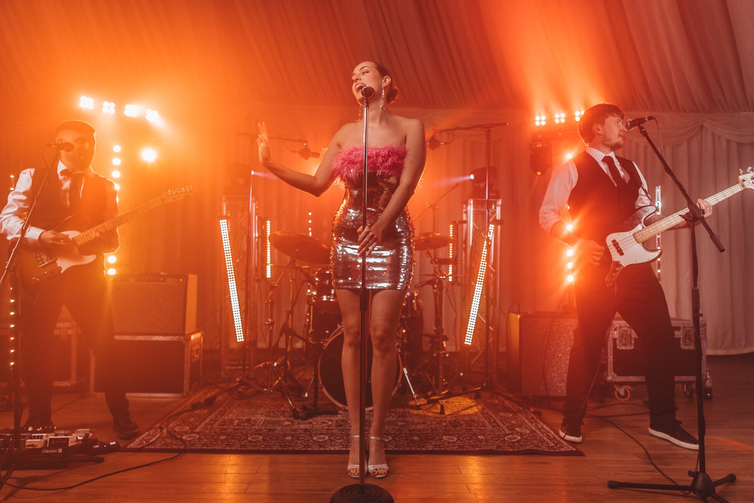 Outfit Function Band playing on the Solton Manor Stage a wedding venue near Kent